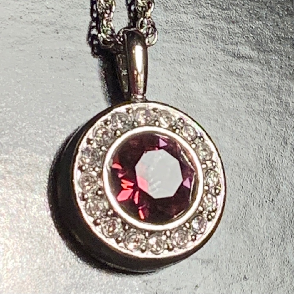 New Swarovski Birthstone Necklace Feb Amethyst